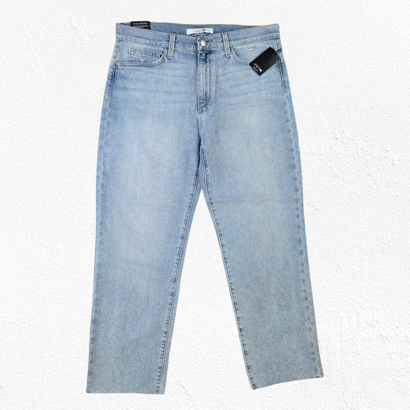 Joe's Jeans Light Wash Distressed Tomboy Slim Ankle Crop Straight Jeans Size 31 - Picture 4 of 13